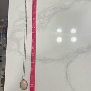 18” Long Necklace with light pink stone charm